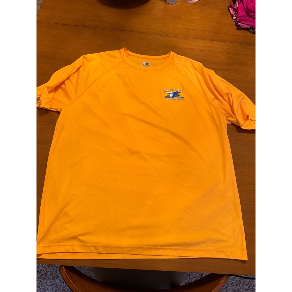H2O Xpress XL Orange Fishing T Shirt Moisture Wicking Bass‎ Logo Graphic